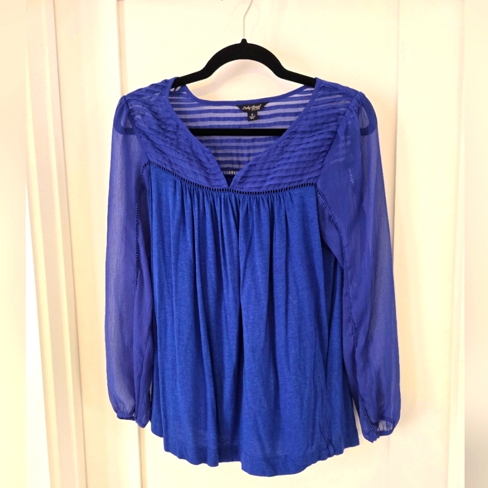 S - Lucky Brand - Blue Blouse